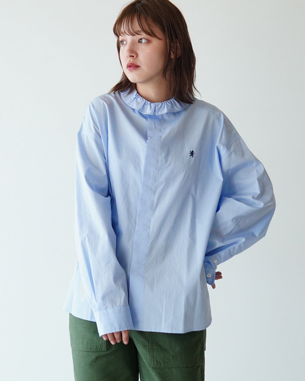 【SALE！20%OFF】Gymphlex ジムフレックス ギャザードカラー シャツ ロングスリーブ GATHERED COLLAR SHIRT L/S GY-B0312ICM【送料無料】