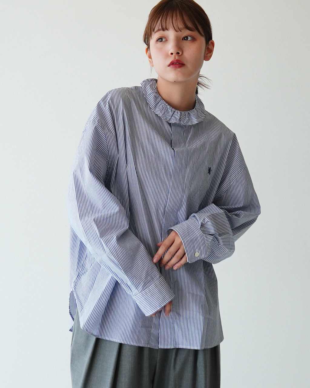 Gymphlex ジムフレックス ギャザードカラー シャツ ロングスリーブ GATHERED COLLAR SHIRT L/S GY-B0312 LSI【送料無料】