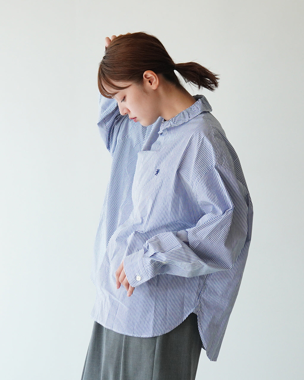 Gymphlex ジムフレックス ギャザードカラー シャツ ロングスリーブ GATHERED COLLAR SHIRT L/S GY-B0312 LSI【送料無料】