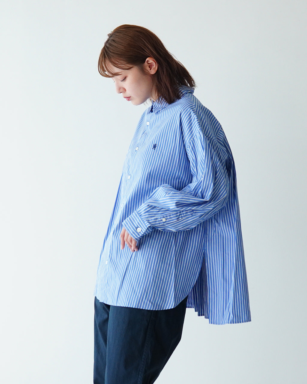 Gymphlex ジムフレックス レギュラーカラー チュニック ロングスリーブ  REGULAR COLLAR TUNIC L/S シャツ ストライプ GY-B0313 TTS【送料無料】