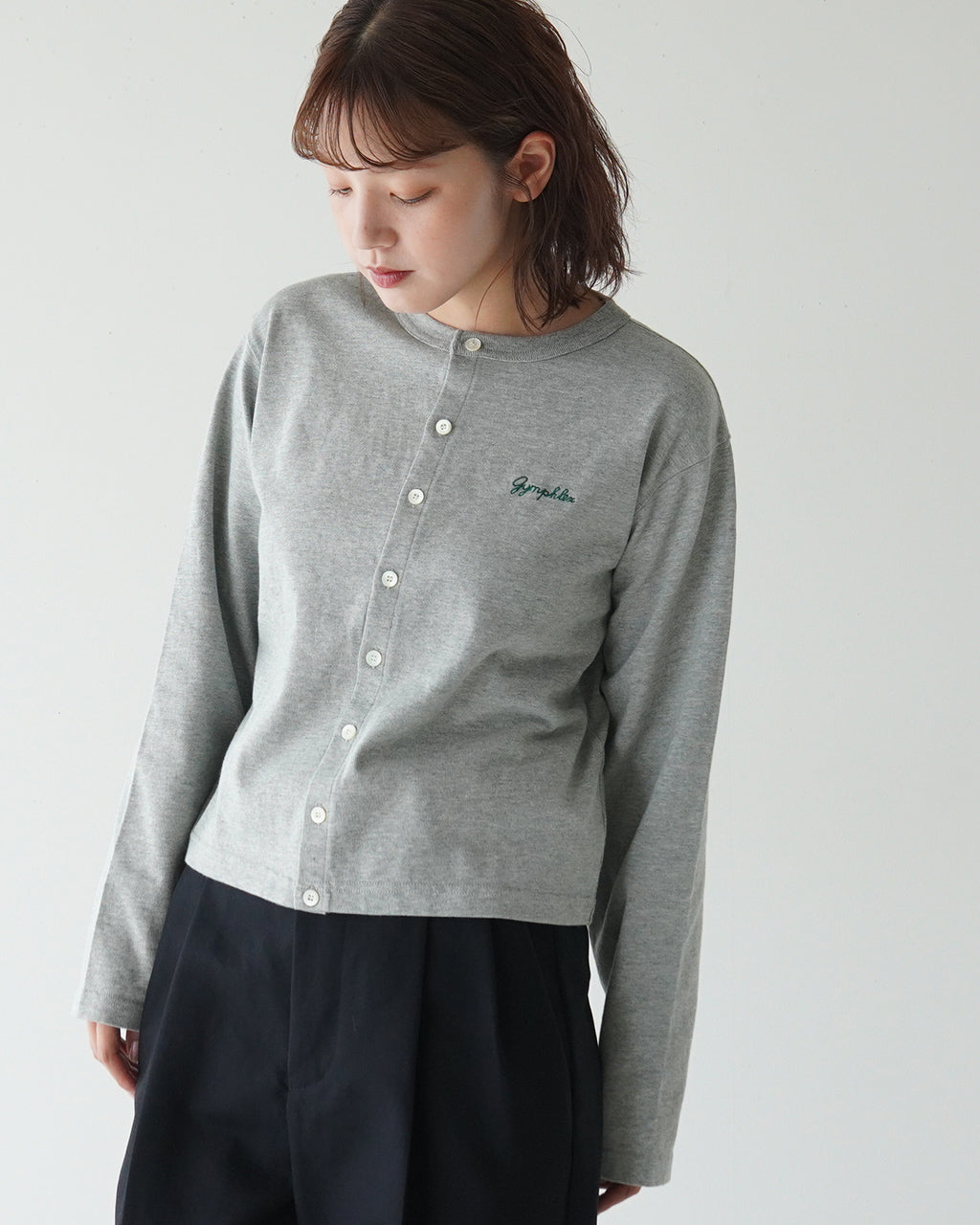 Gymphlex ジムフレックス ショート クルー ネック カーディガン SHORT CREW NECK CARDIGAN GY-C0367SCT【送料無料】