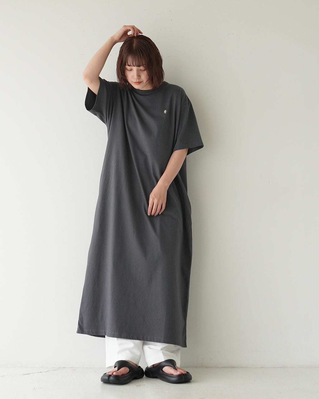 【SALE！30%OFF】Gymphlex ジムフレックス ショートスリーブ クルーネック ドレス CREW NECK DRESS S/S ロングワンピース GY-C0391CPJ