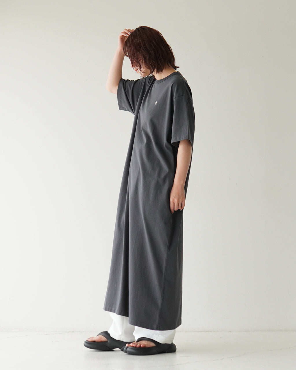 【SALE！30%OFF】Gymphlex ジムフレックス ショートスリーブ クルーネック ドレス CREW NECK DRESS S/S ロングワンピース GY-C0391CPJ