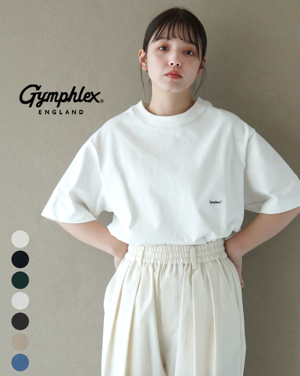 【先行予約：2025年4月上旬頃入荷予定】Gymphlex ジムフレックス クルーネック 半袖 Tシャツ CREW NECK S/S T-SHIRT カットソー オーバーサイズ J-9271HWJ【クーポン対象外】