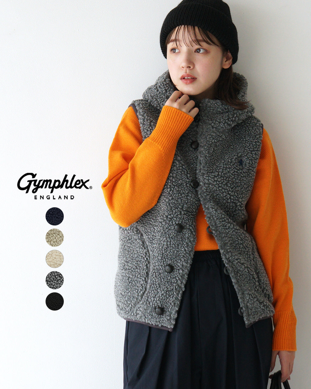 Gymphlex ジムフレックス ボア フーデッド ベスト BOA HOODED VEST フード J-1069PL【送料無料】