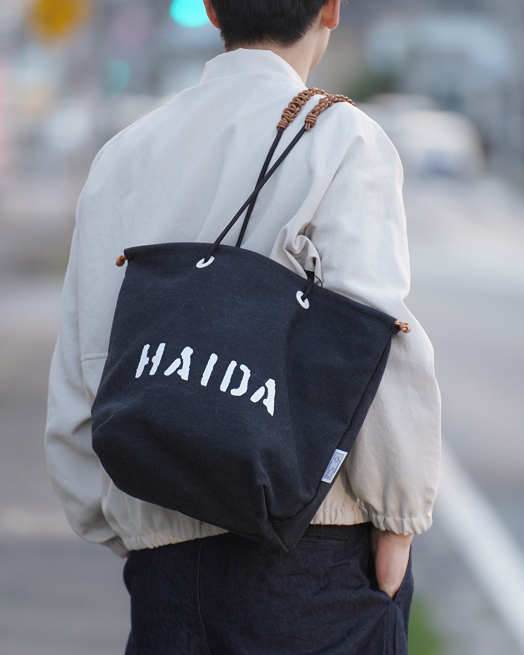 HAIDA ハイダ キャンバス トートバッグ Mサイズ CANVAS (TOW HILL) COLLECTION ハンドバッグ 肩掛け ブラック ホワイト HAI05-TOW-M 2WAY 帆布×本革 A4対応【クーポン対象外】【送料無料】