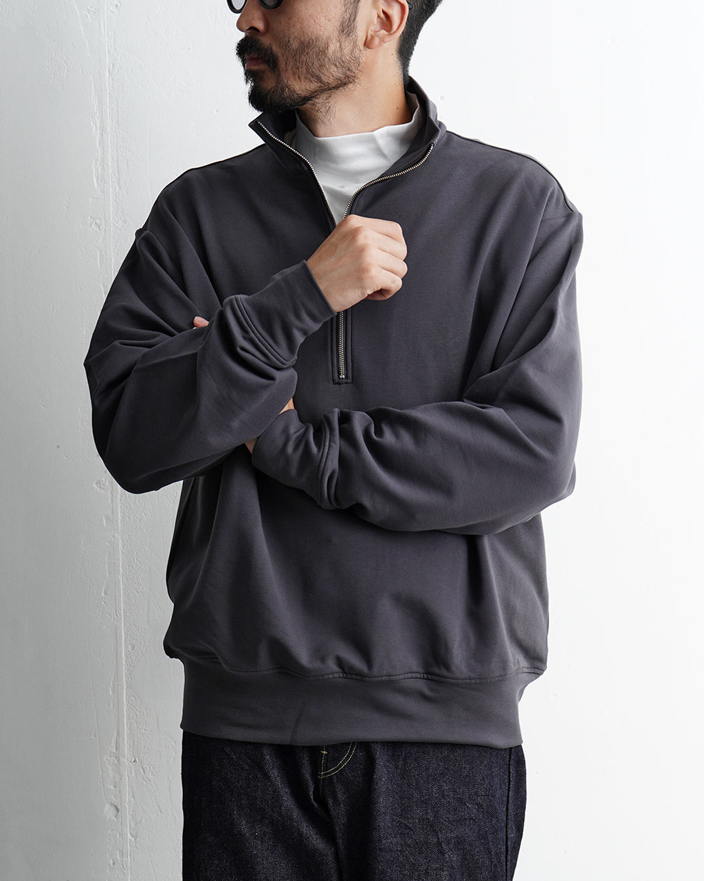 Handvaerk ハンドバーク シャツ ハーフジップスウェット シャツ FLEX HALF-ZIP SWEATSHIRT ハイネック 長袖 トレーナー 【送料無料】