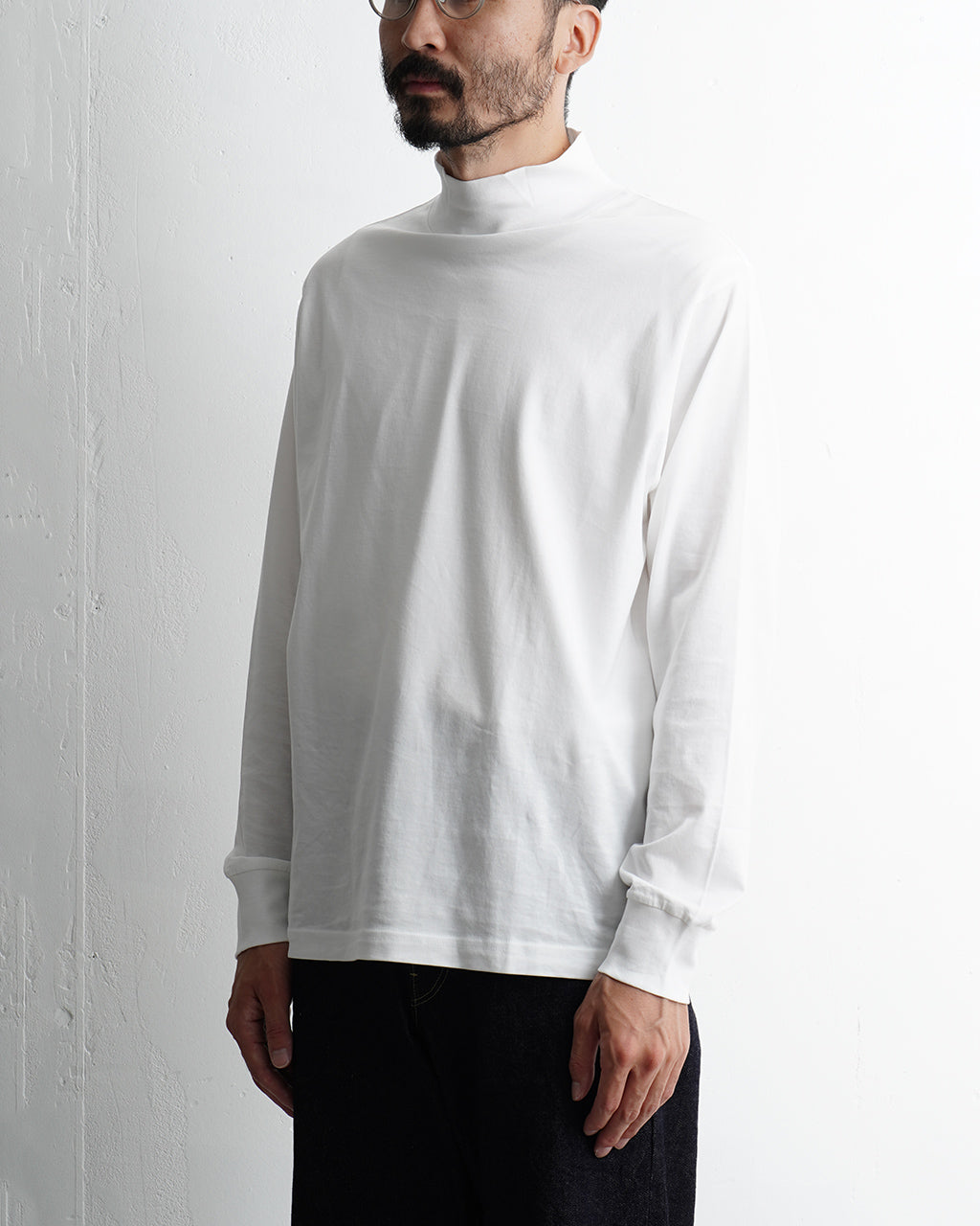 【SALE！50%OFF】Handvaerk ハンドバーク 60/2 モックネック ロングスリーブ Tシャツ 60/2 MOCKNECK L/S T-SHIRT ロンT カットソー 6523【送料無料】