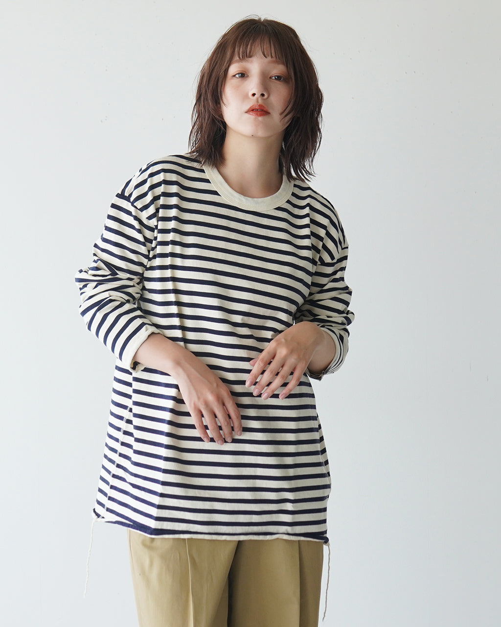 【SALE！50%OFF】have a good day ハブアグッドデイ ボーダー ルーズ ロングスリーブ Tシャツ BORDER LOOSE LONG SLEEVE TEE ロンT カットソー HGD-287