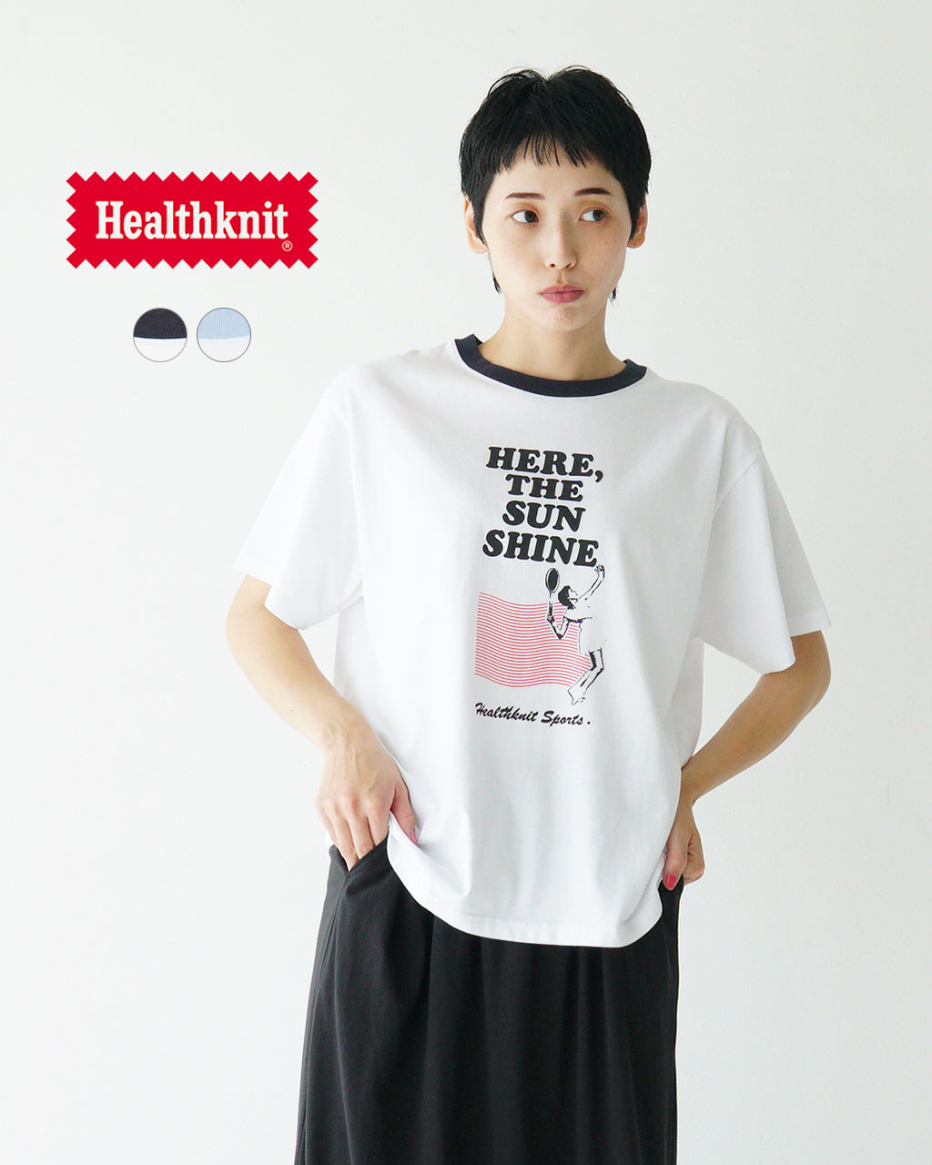 Healthknit ヘルスニット プリントショートスリーブ リンガーTシャツ Print S/S Ringer Tee 半袖 カットソー HR25S-L213
