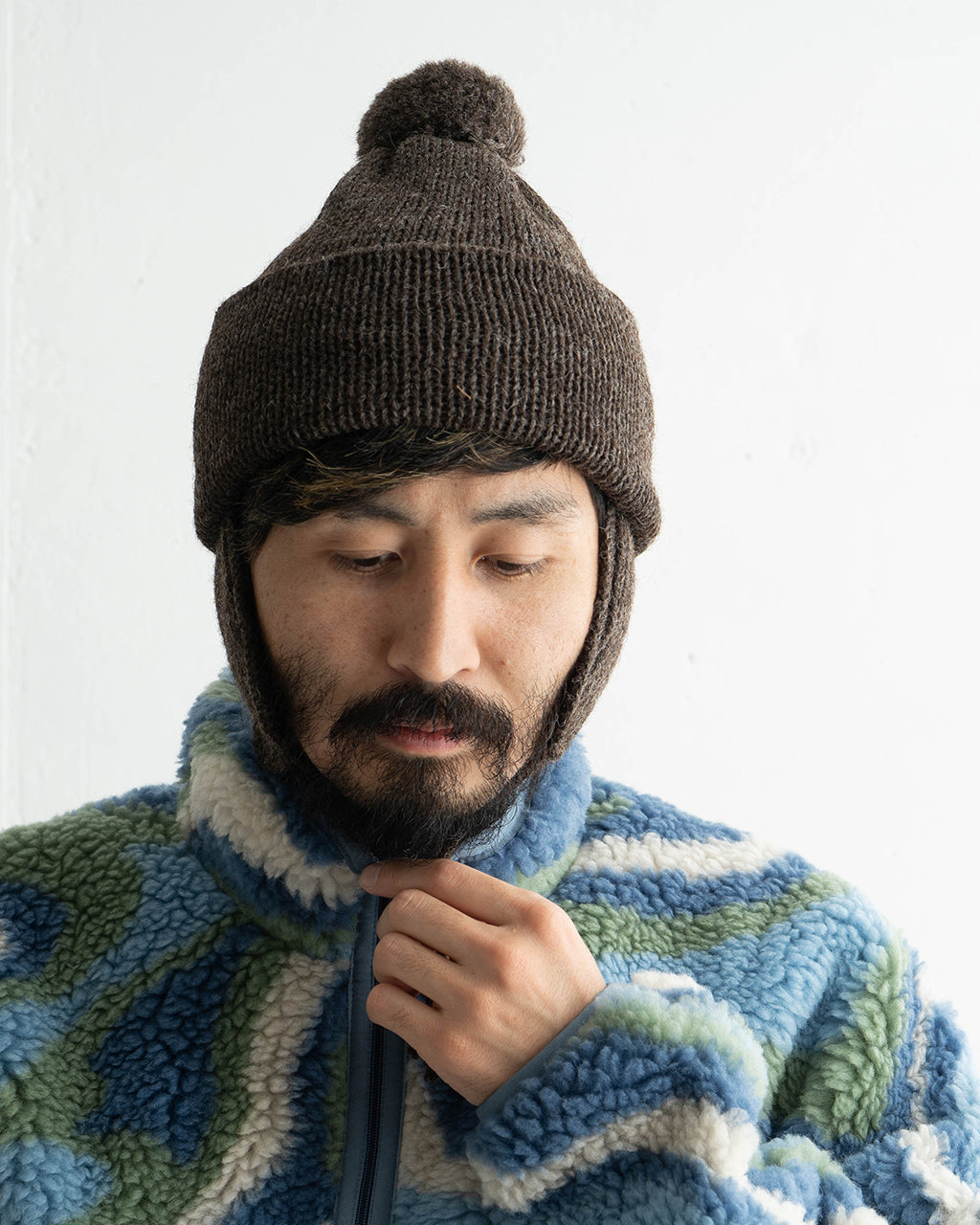 【SALE！20%OFF】HIGHLAND2000 ハイランド2000 ニット帽 ボブキャップ イヤーカバー 3g Solid Bobcap w/ear Cover&PomPom&Rope HL-24FW-0007