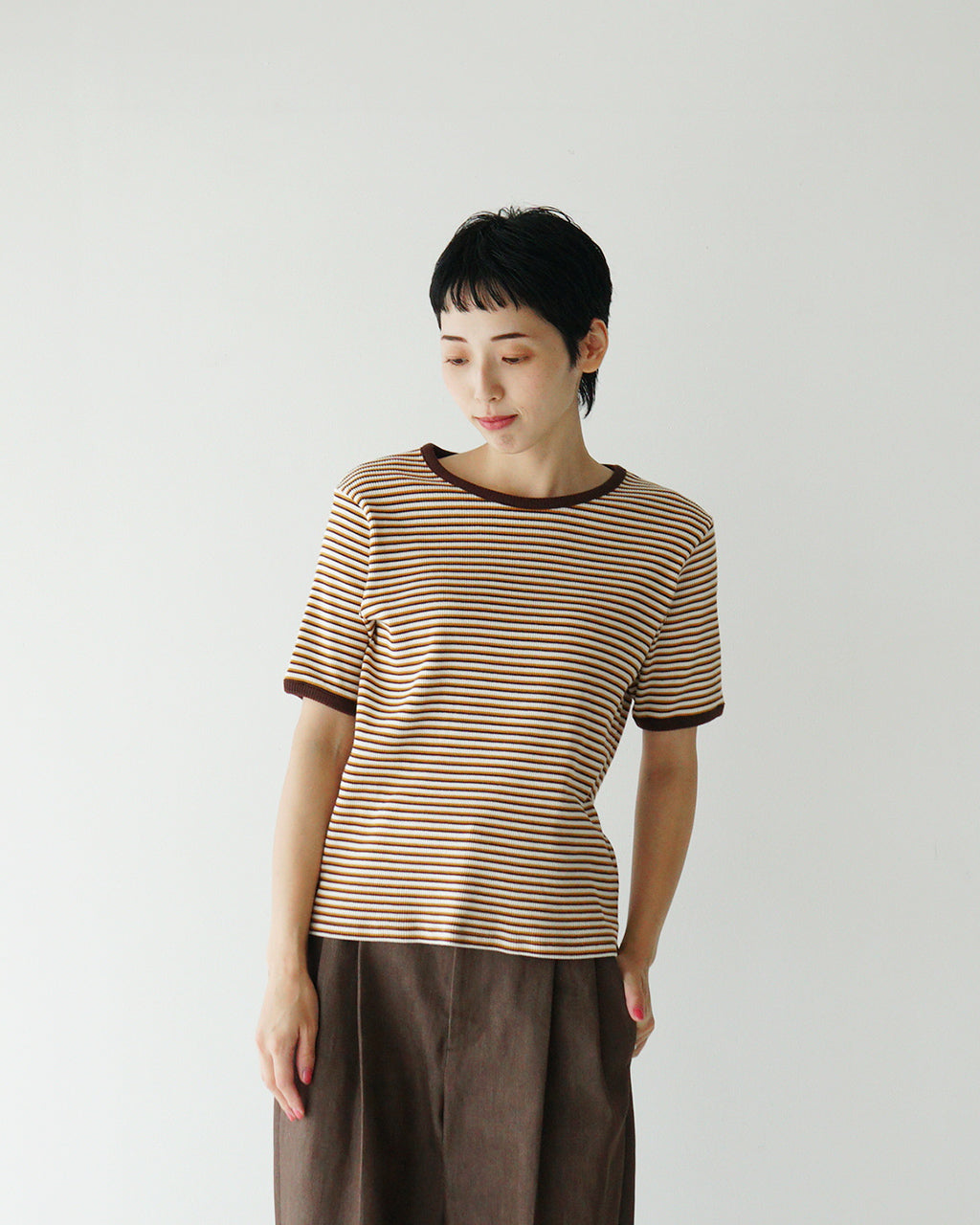 【SALE！30%OFF】Healthknit ヘルスニット クルーネック ショートスリーブ ボーダー Tシャツ Crewneck S/S Border Tee 半袖 カットソー HR25S-L210