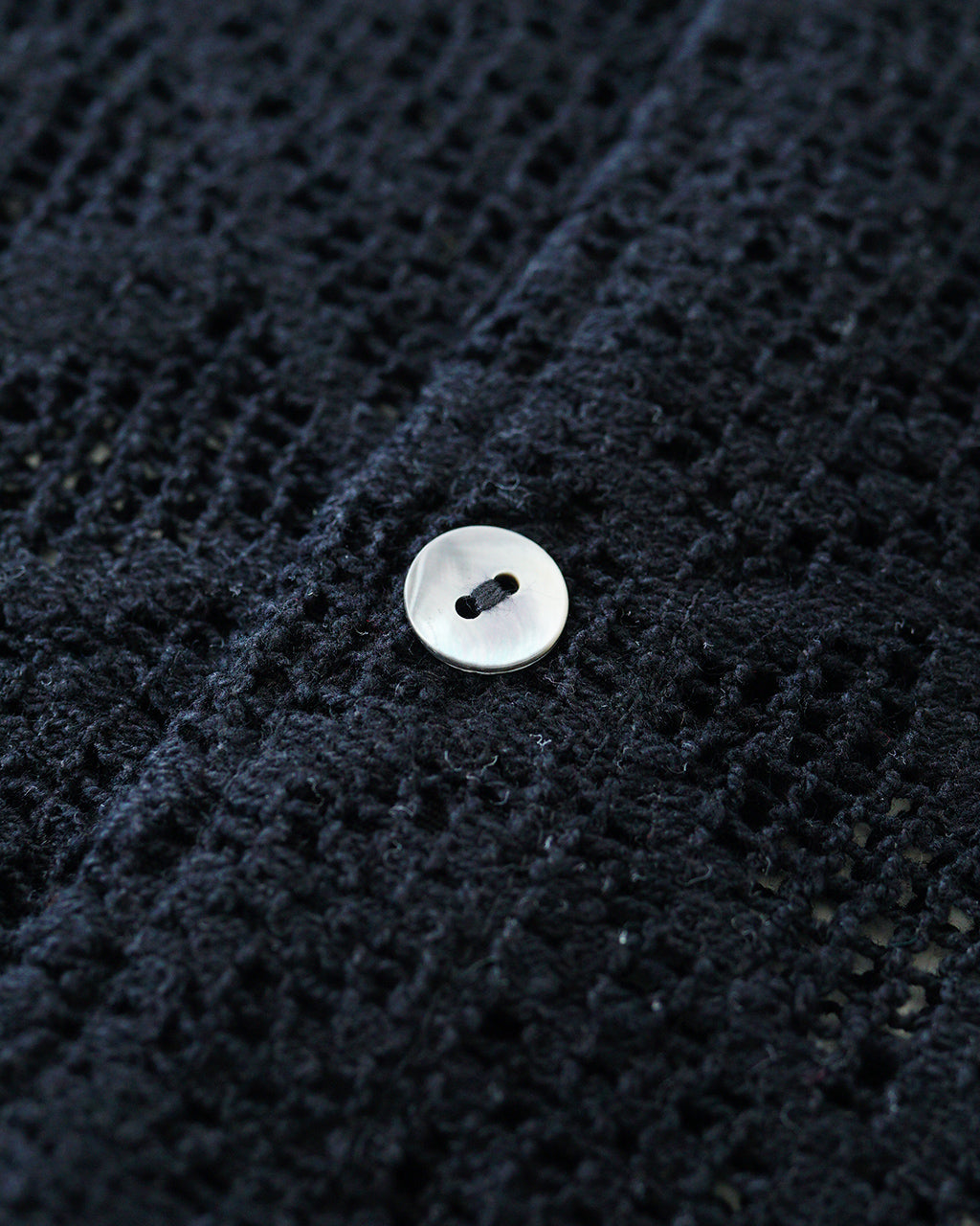 INDIA INDUSTRIES インディアインダストリーズ レース シャツカーディガン SHIRT CARDIGAN 透かし編み ドロップショルダー ノーカラー  ND-B0377 DFL【送料無料】