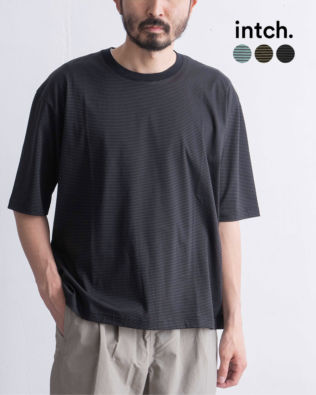 intch. インチ  Tシャツ TEE 半袖 カットソー ボーダー クルーネック 302510001【クーポン対象外】