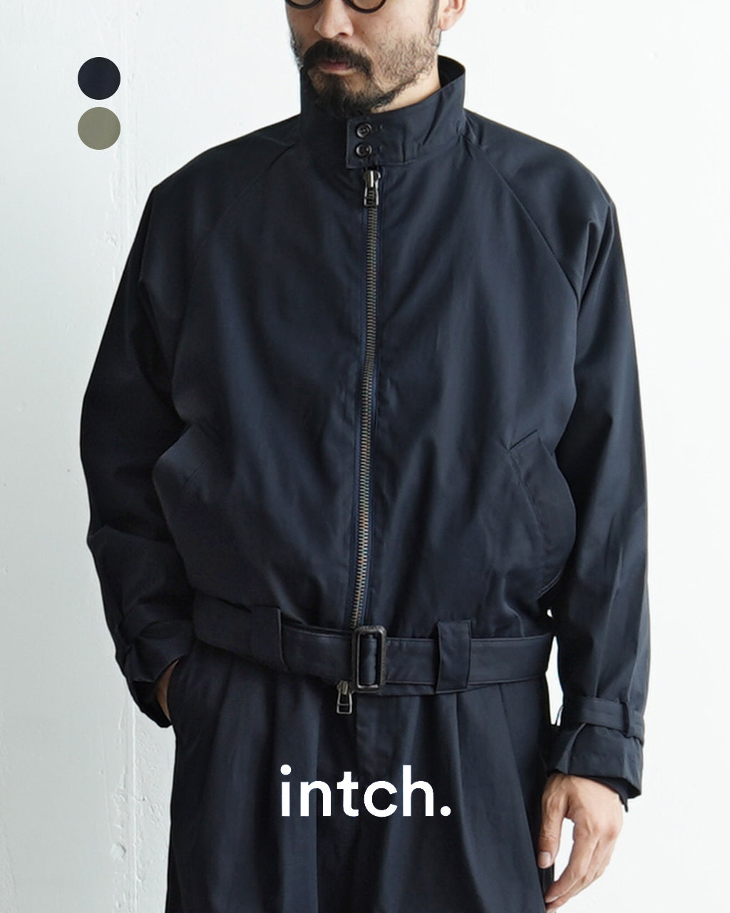 intch. インチ ブリストル ベルテッド スウィングトップ ベンタイル クロス バーバリークロス Bristol VENTILE Cloth Burberry Cloth Belted Swing Top ジャケット 4024-1-0-001【送料無料】