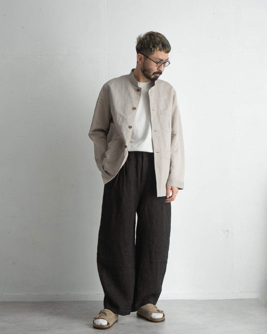 intch. インチ マオカラー ジャケット セーヌ リネン コットン スタンドカラー Seine Linen Cotton Mao Collar Jacket アウター JACKET 502510011【送料無料】