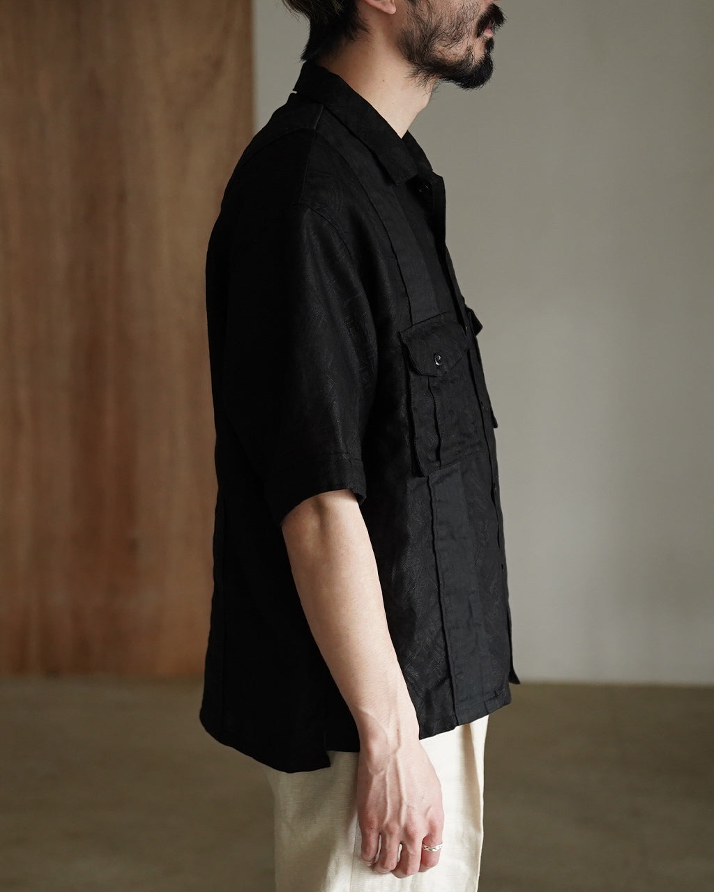 intch Ete SH 半袖シャツ ジャガード リネン コットン｜Crouka(クローカ)