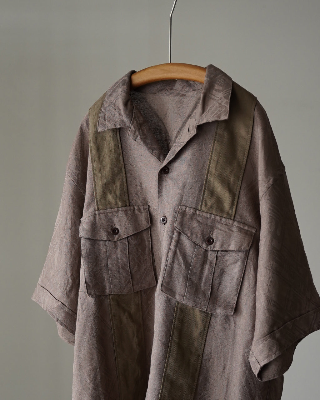 intch. インチ ジャカード オープンカラー 半袖 シャツ メンズ Ete SH