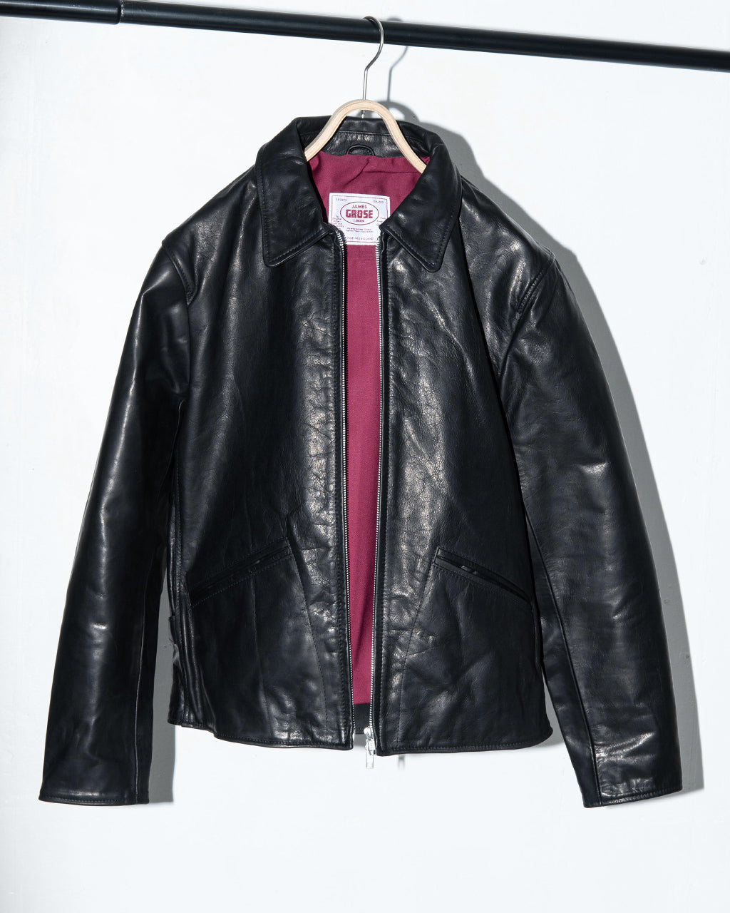 JAMES GROSE ジェームスグロース レザージャケット  カールトン ジップ ジャケット CARLTON ZIP JACKET 馬革 AW24JAM-01【送料無料】