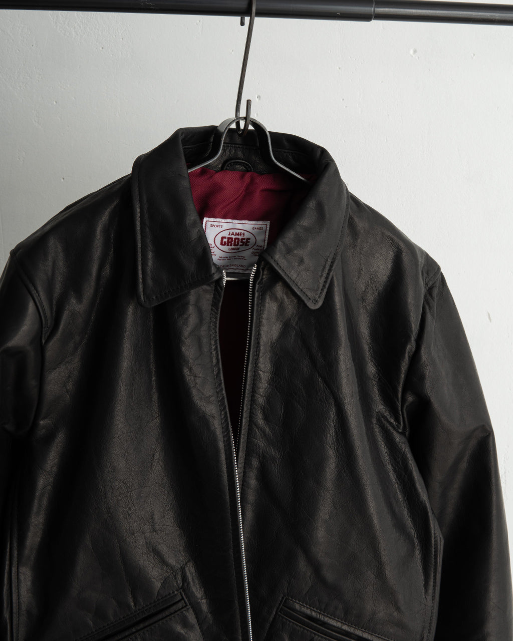 【SALE！20%OFF】JAMES GROSE ジェームスグロース レザージャケット  カールトン ジップ ジャケット CARLTON ZIP JACKET 馬革 AW24JAM-01【送料無料】