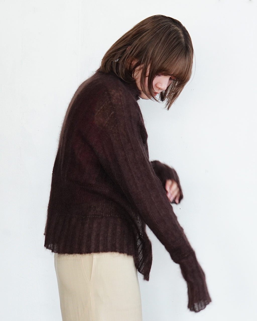 JOICEADDED ジョイスアディッド シルク モヘア ニット セーター SILK MOHAIR KNIT SWEATER カーディガン 前後2WAY J243KN06【送料無料】