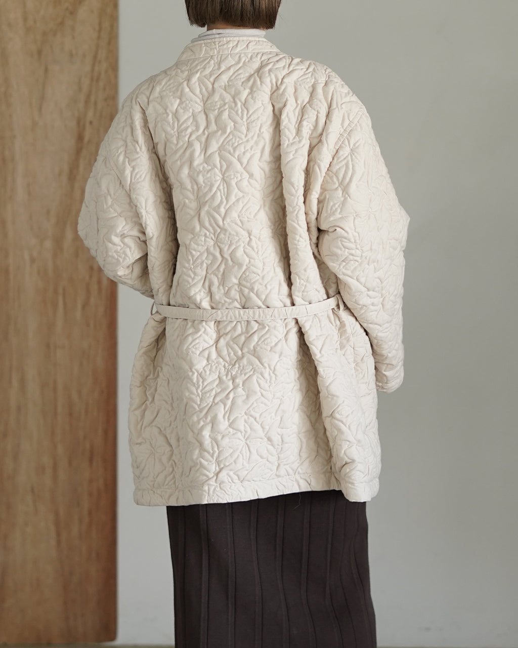 Geometric Leaves Quilted RV Coat J253CO01