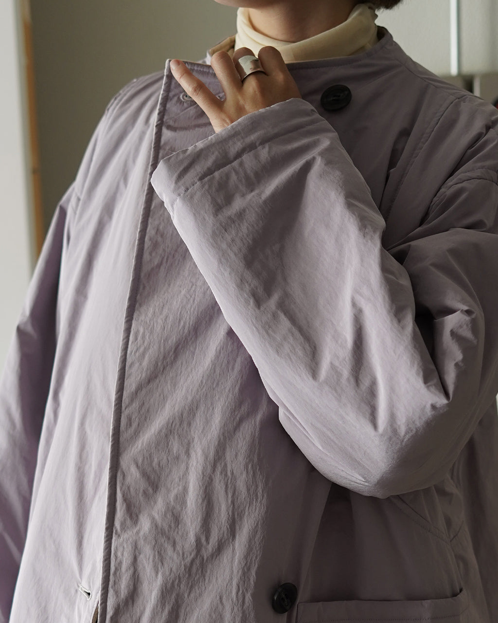 Geometric Leaves Quilted RV Coat J253CO01