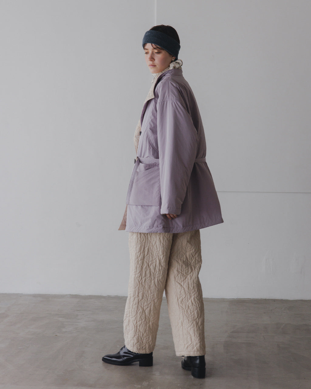 Geometric Leaves Quilted RV Coat J253CO01