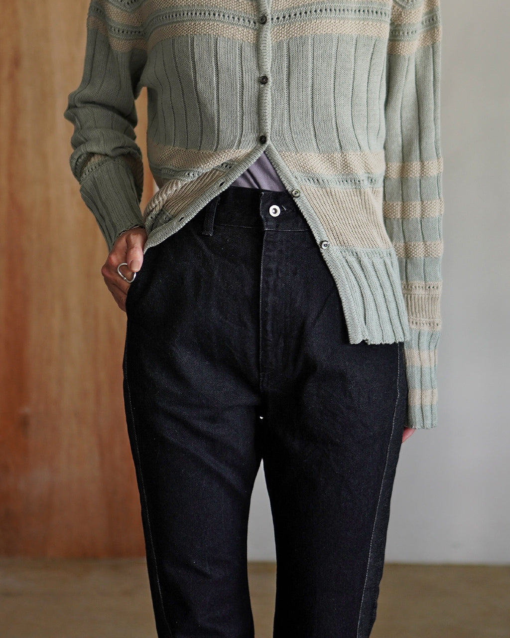 Side Stripe Denim Trousers J253DN01