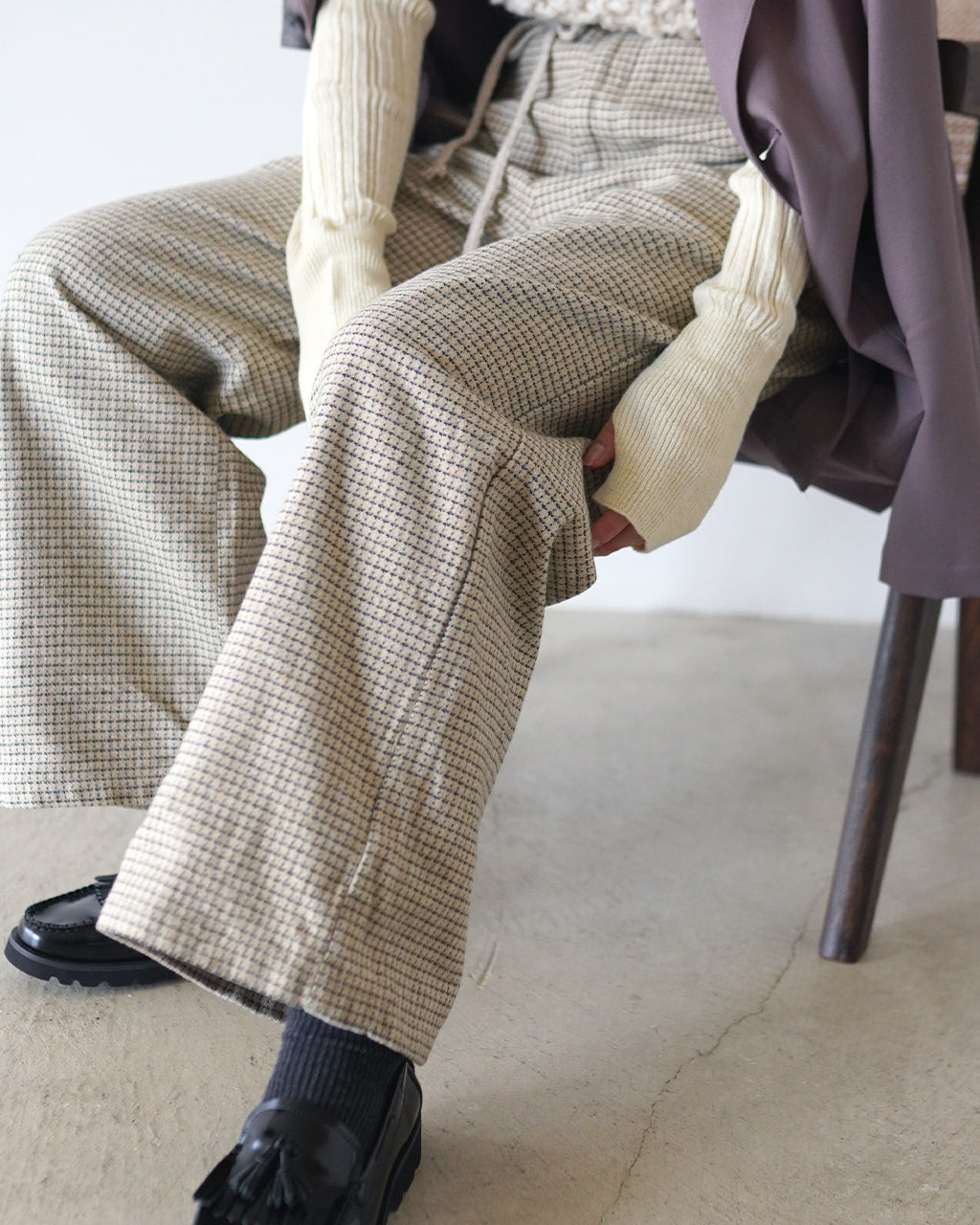 Lean FR Trousers -  Beige-Check J263PT01