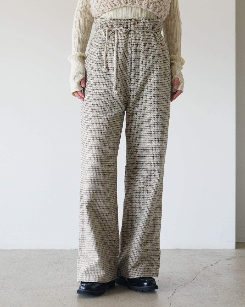 Lean FR Trousers -  Beige-Check J263PT01