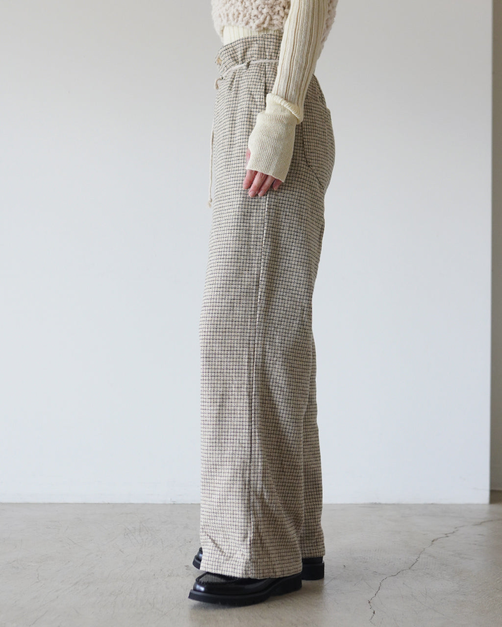 Lean FR Trousers -  Beige-Check J263PT01