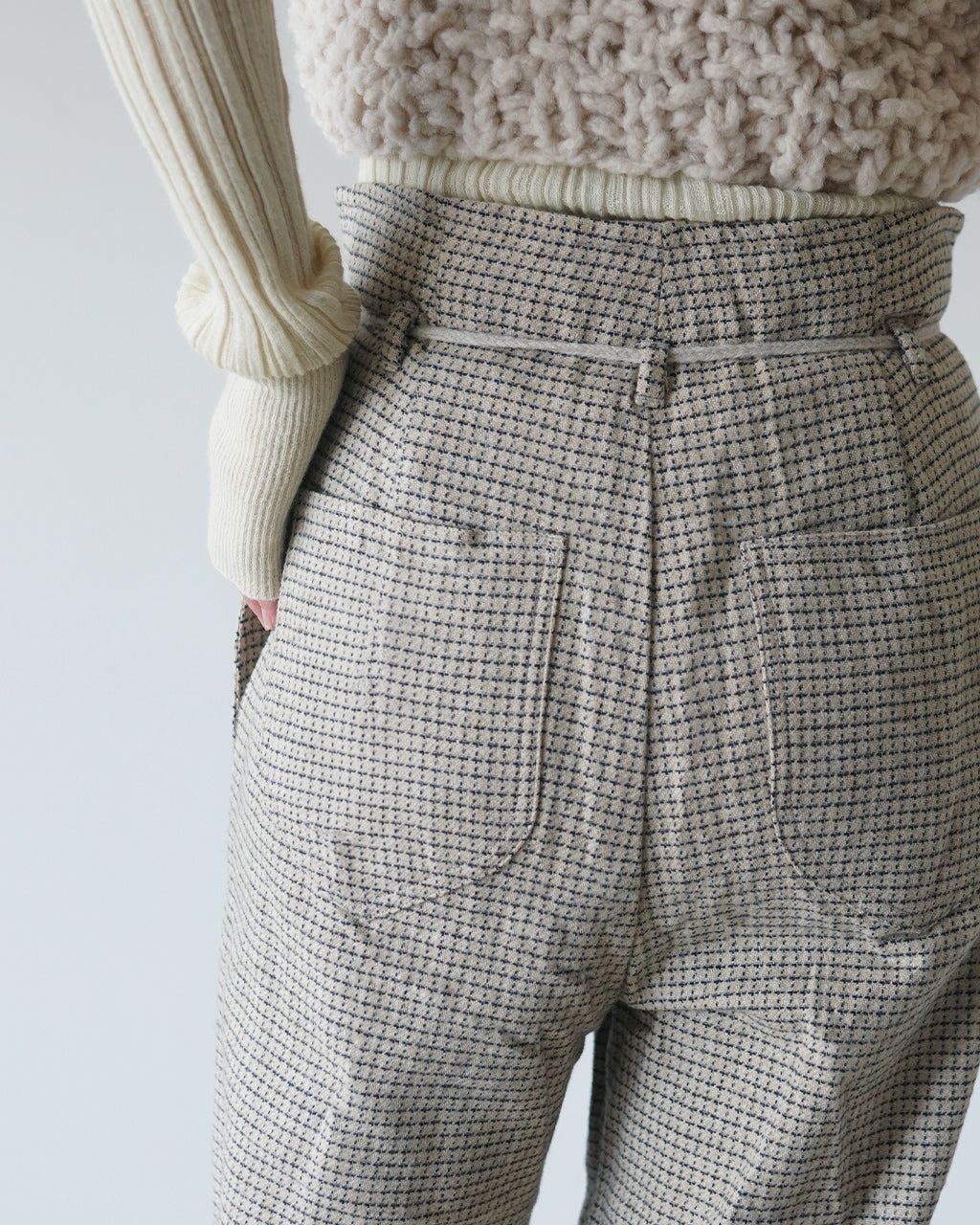 Lean FR Trousers -  Beige-Check J263PT01