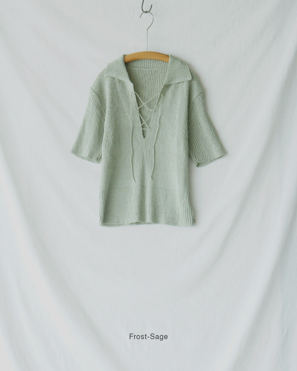 【新品】  JöICEADDED / ジョイスアディッド | 2022SS | Cotton &amp; Silk knit polo shirt コットン シルク シアー ニット ポロシャツ | F | GREEN | レディース 新品】 JöICEADDED / ジョイスアディッド | 2022SS | Cotton & Silk
