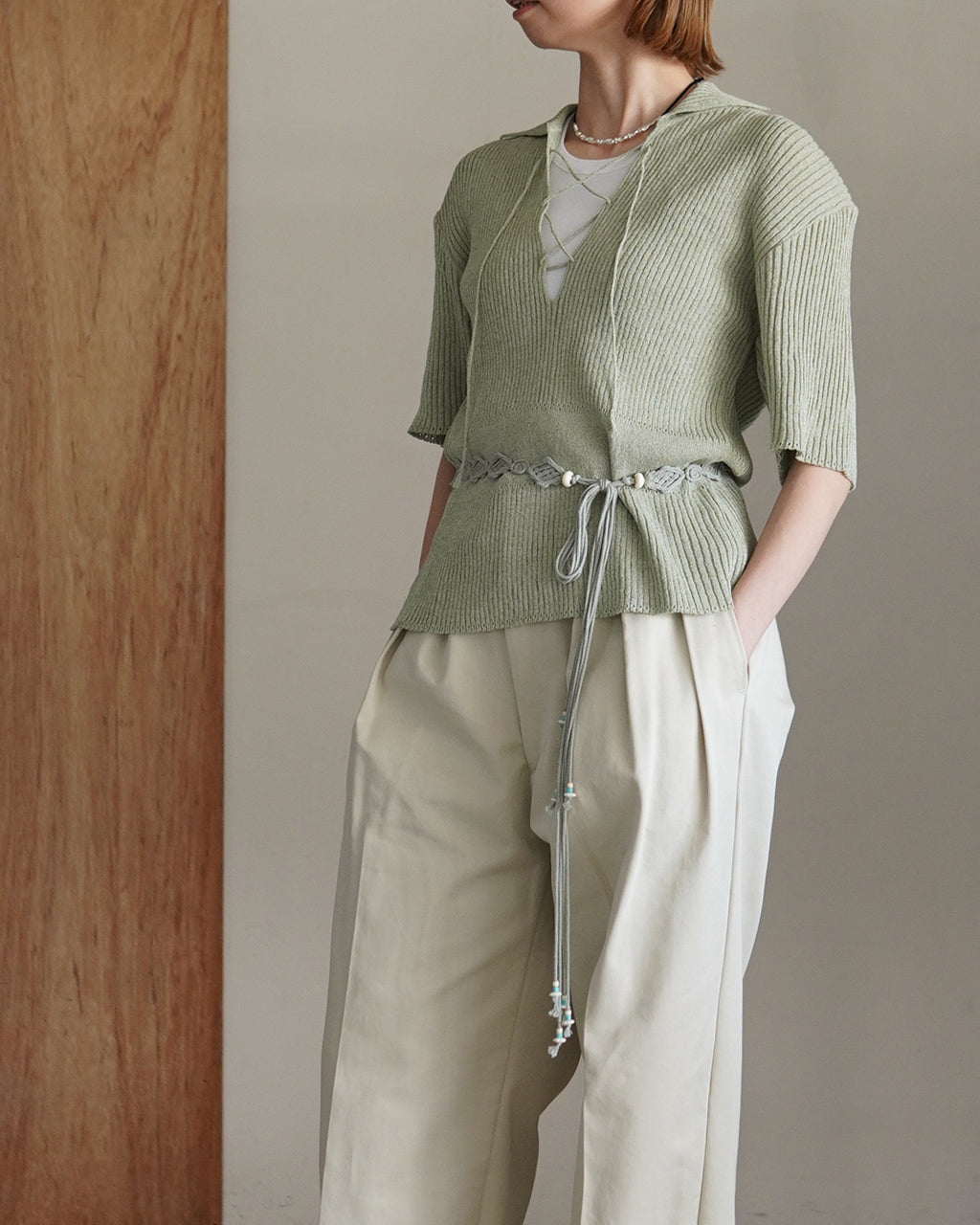 Subtle Accent Knit Polo J261KN05