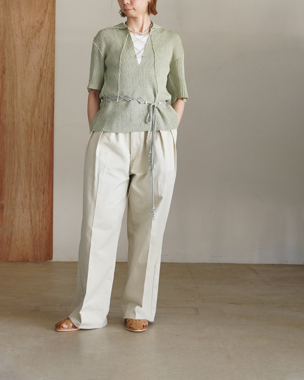 Subtle Accent Knit Polo J261KN05