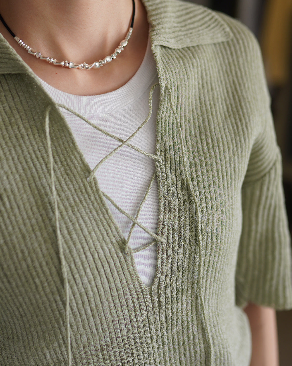 Subtle Accent Knit Polo J261KN05