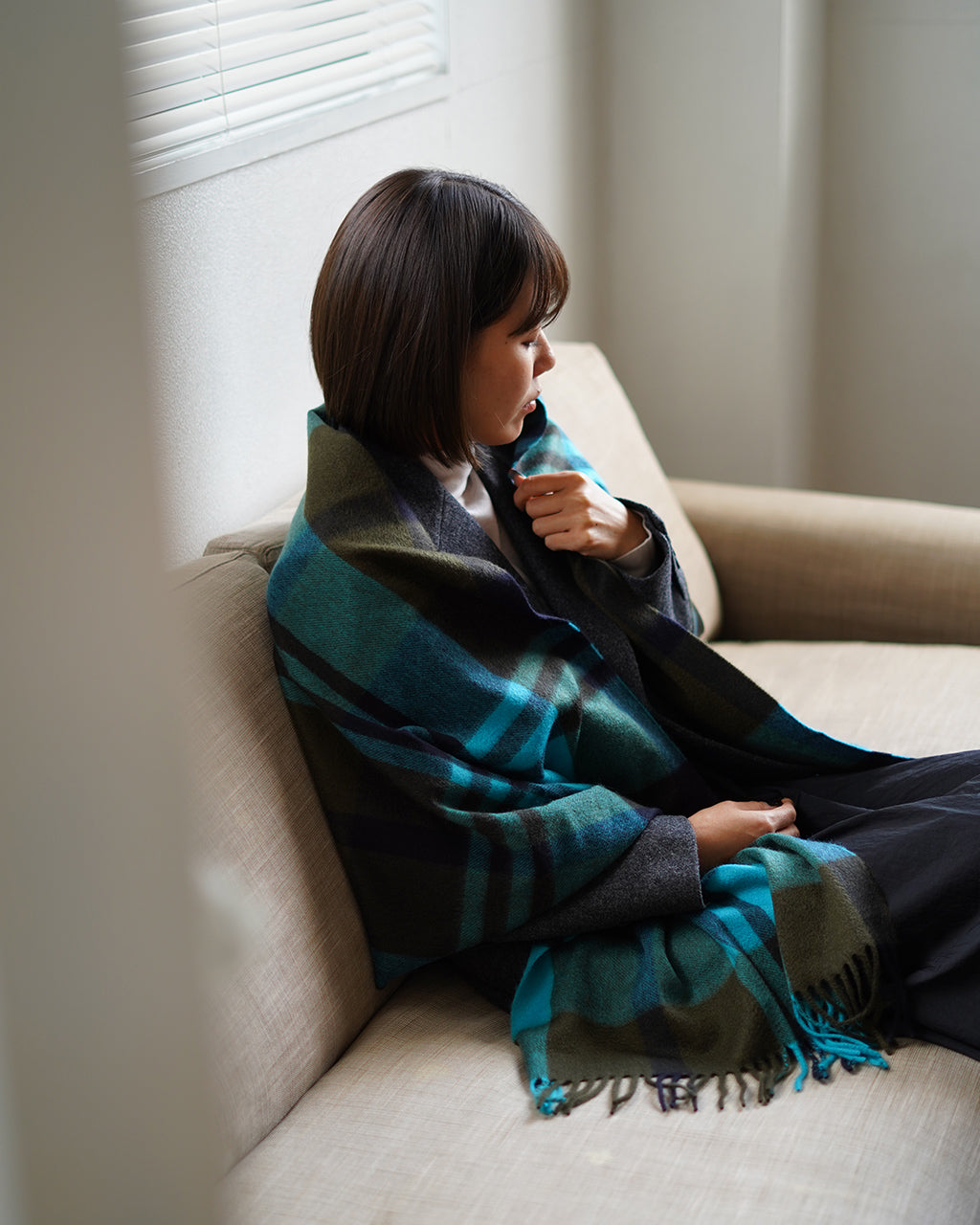 Joshua Ellis ジョシュアエリス カシミア ストール マフラー 50×190cm