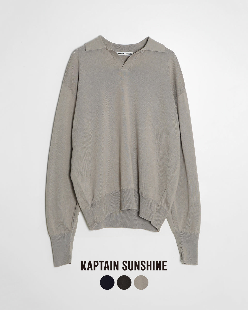 KAPTAIN SUNSHINE キャプテンサンシャイン コットンニットスキッパー シャツ セーター COTTON KNIT SKIPPER SHIRT KS25SKN05【送料無料】