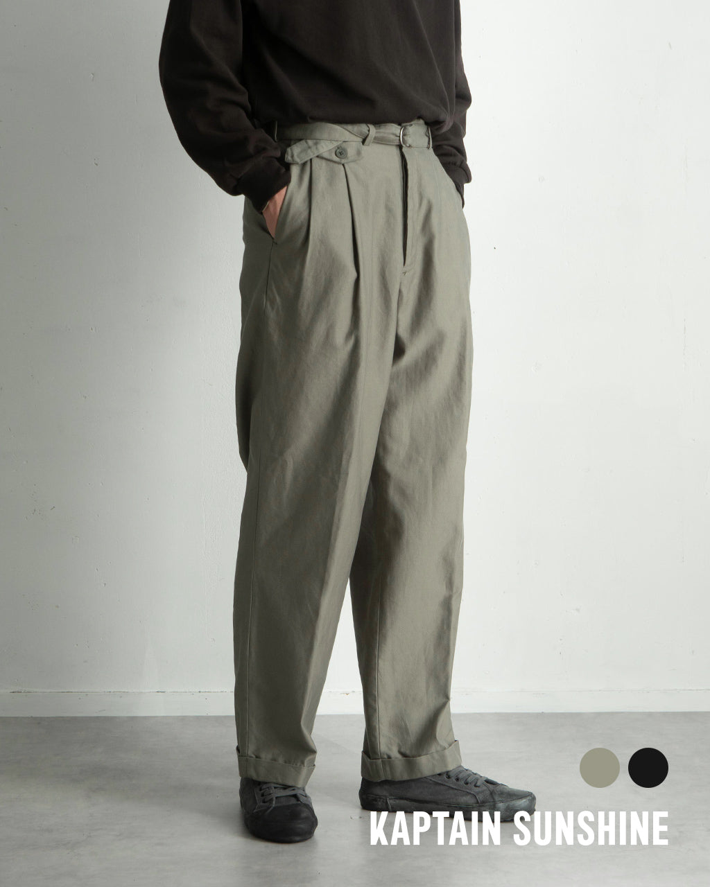 KAPTAIN SUNSHINE キャプテンサンシャイン ベルト付き トラウザー パンツ リビエラ パンタロン BELTED RIVIERA PANTALON KS25SPT14【送料無料】