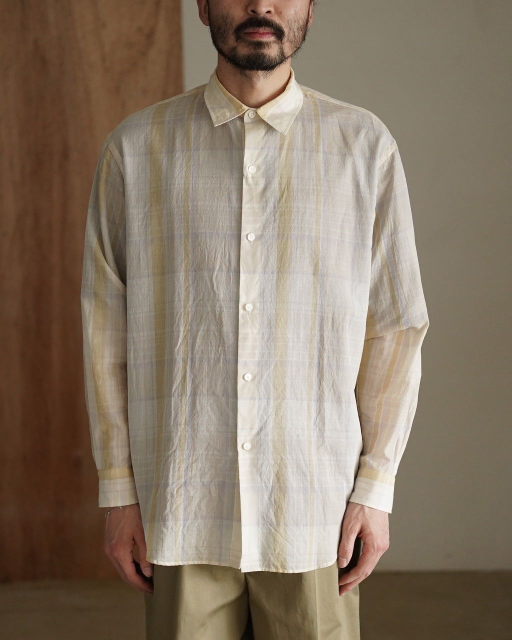 Gauze Plaid Plain Shirt KS26SSH14