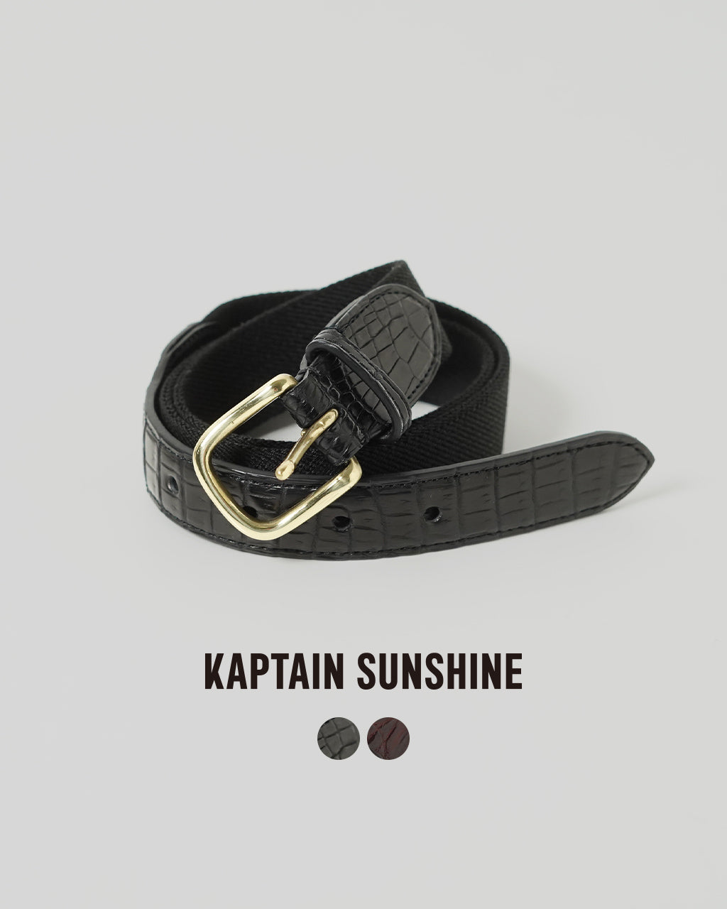 KAPTAIN SUNSHINE キャプテンサンシャイン ラバー ベルト クロコダイル クロコ レザー 小物 RUBBER BELT KSBSRB105【クーポン対象外】【送料無料】