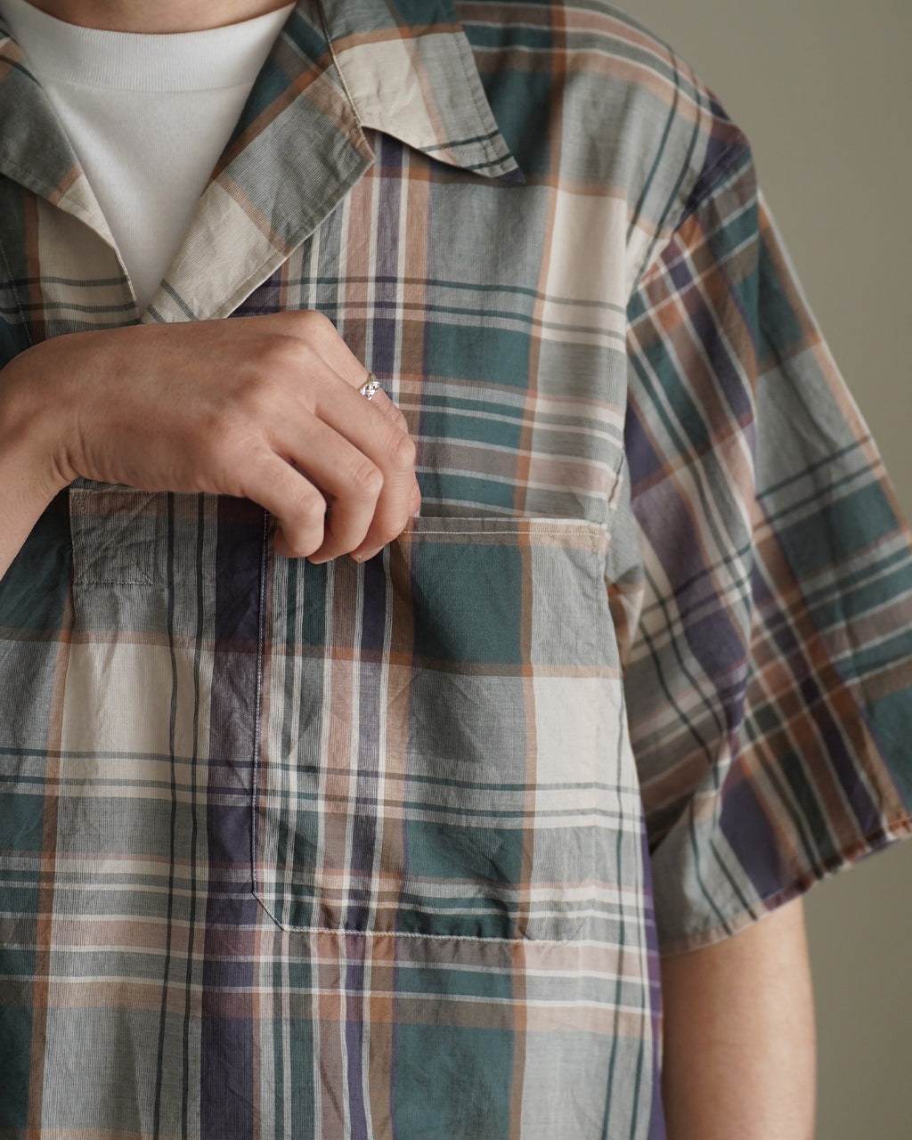 Gauze Plaid Pullover SS Shirt KS26SSH16