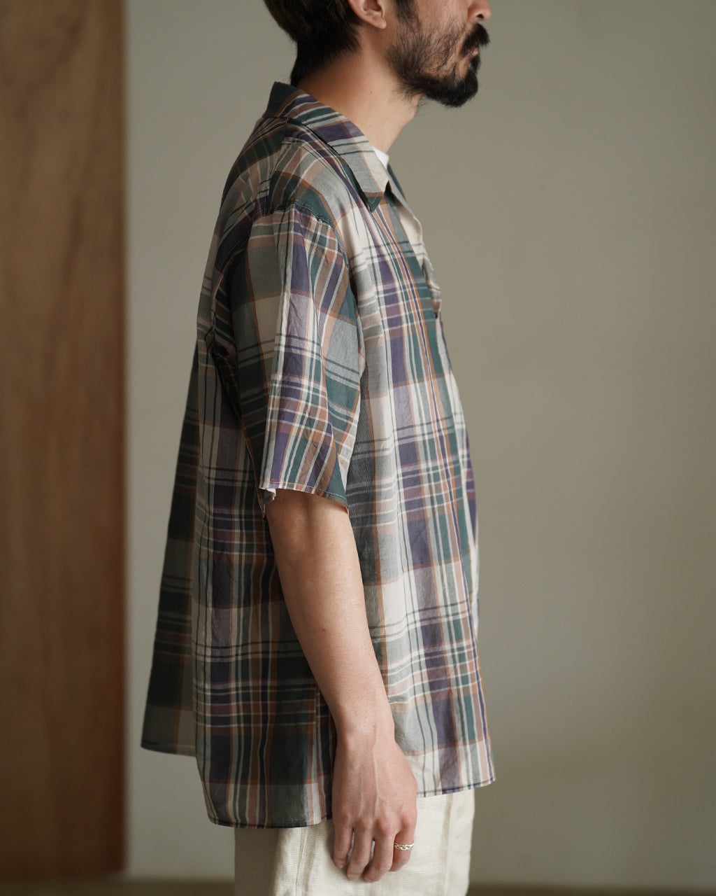 Gauze Plaid Pullover SS Shirt KS26SSH16