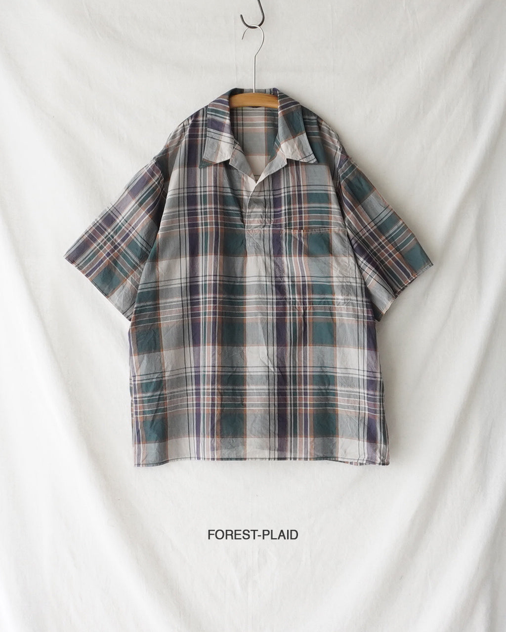 Gauze Plaid Pullover SS Shirt KS26SSH16