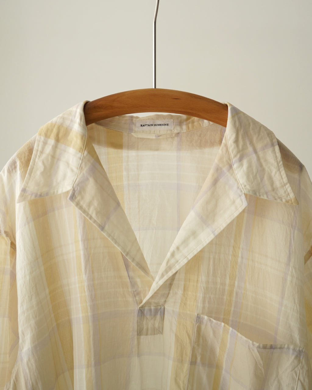 KAPTAIN SUNSHINE Gauze Plaid Pullover SS Shirt KS26SSH16 Check