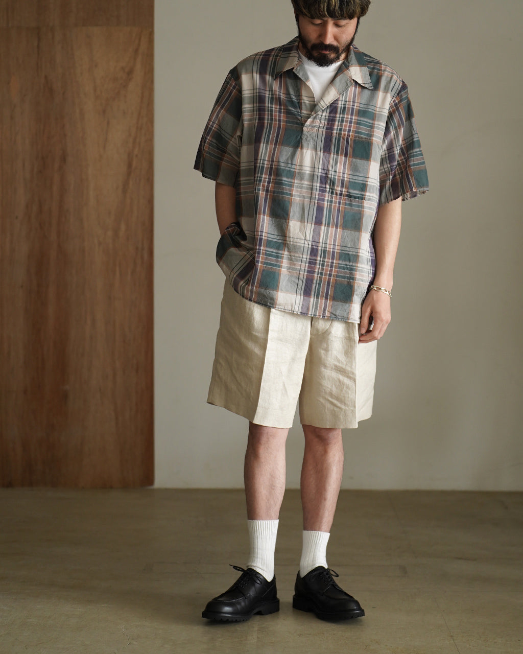 Gauze Plaid Pullover SS Shirt KS26SSH16