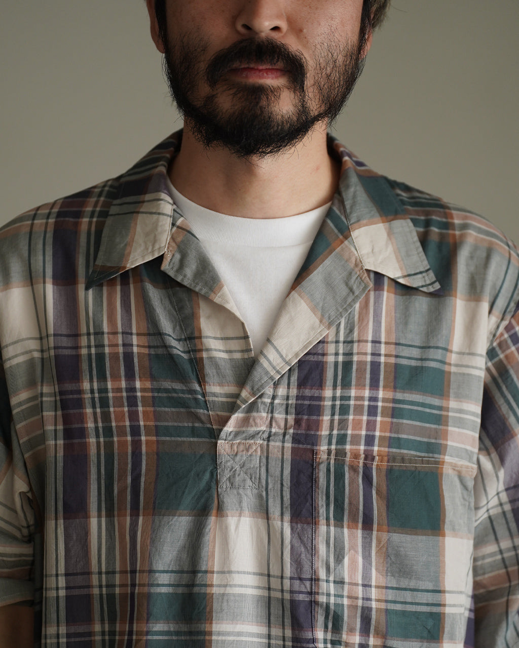 Gauze Plaid Pullover SS Shirt KS26SSH16