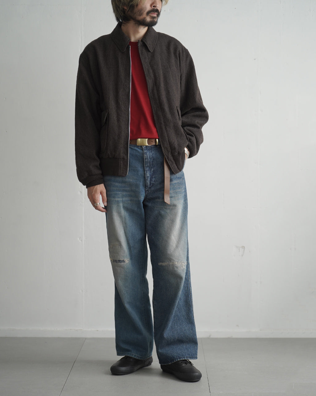 KAPTAIN SUNSHINE Wool Herringbone Flight Jacket KS26FJK31