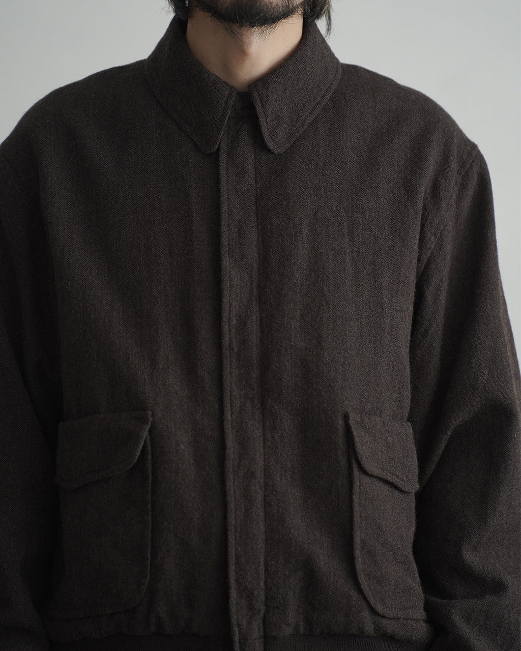 KAPTAIN SUNSHINE Wool Herringbone Flight Jacket KS26FJK31
